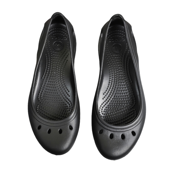 CROCS Shoes - Crocs Kadee Black Slip On Cutout Flats Size 8